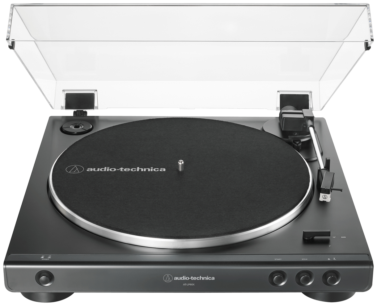 AT-LP60X Audio-Plattenspieler mit Riemenantrieb (Schwarz) 