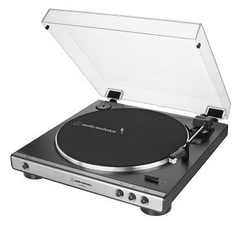 AT-LP60XUSB vollautomatischer Audio-Plattenspieler mit Riemenantrieb (Grau, Metallisch) 