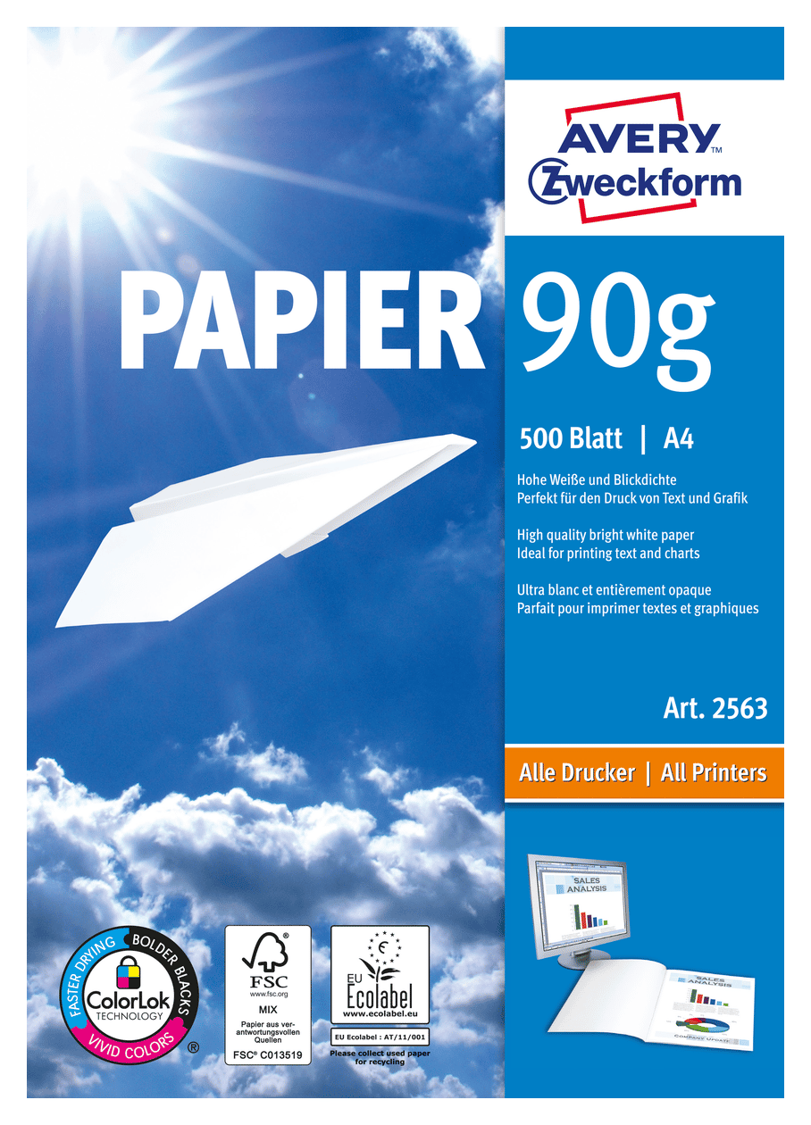 Format Papier Drucker- und Kopierpapier A4 90g 500 Blatt 