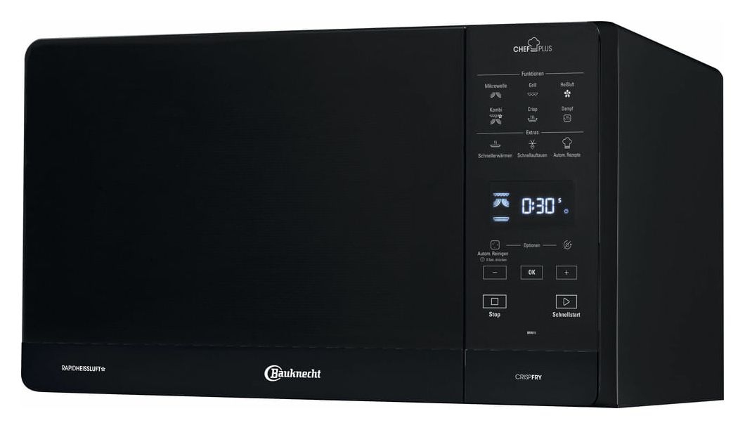 MW49BL Freistehende Mikrowelle 800 W Größe: mittel 6 Stufen Dampfgaren Grill  (Schwarz) 