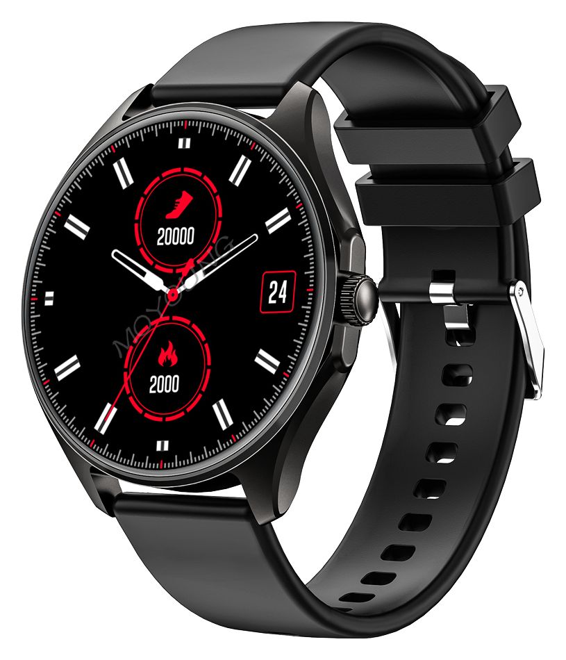 402 Smartwatch Rund IP67  (dunkel-metallic) 