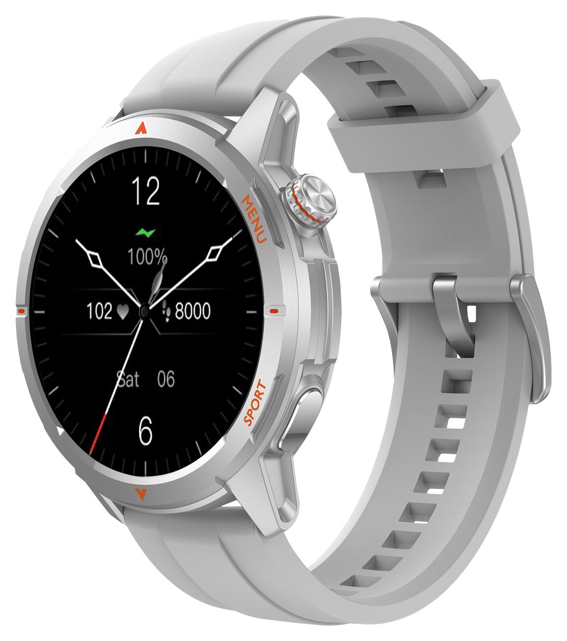 601 Digital Smartwatch Rund IP68  (Silber) 