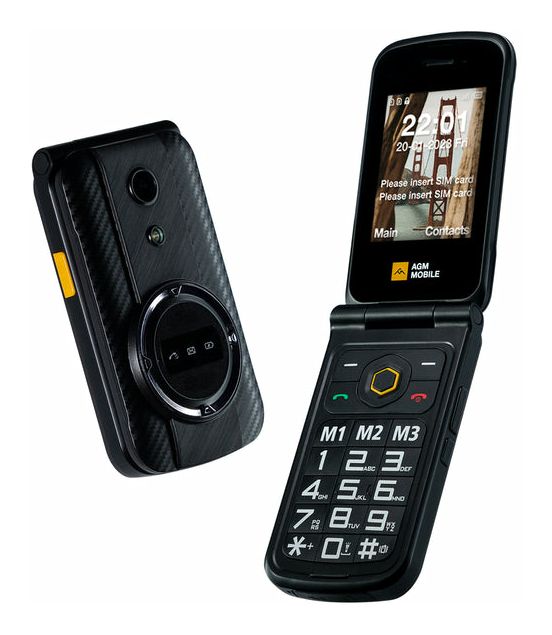 M8 FLIP 4G Smartphone 7,11 cm (2.8 Zoll) Dual Sim (Schwarz) 