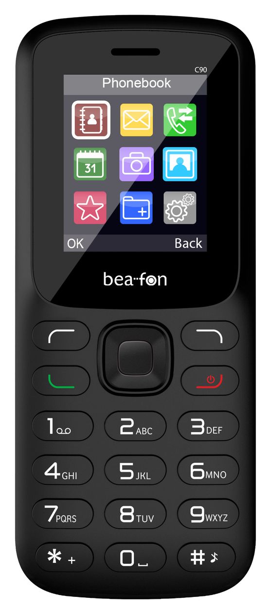 C90 4G Smartphone 4,5 cm (1.77 Zoll) Dual Sim  (Schwarz) 