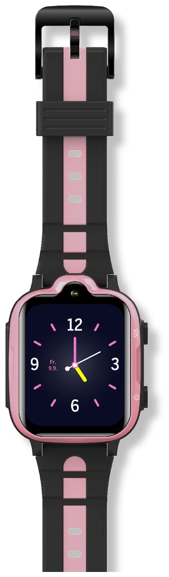 SW1 Kids Digital Smartwatch Rechteckig IPX7 4G (Schwarz, Rose) 