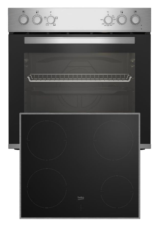 BBUC12020X Herdset 74 l AutoClean SteamShine mit 60 cm Glaskeramik Kochfeld 