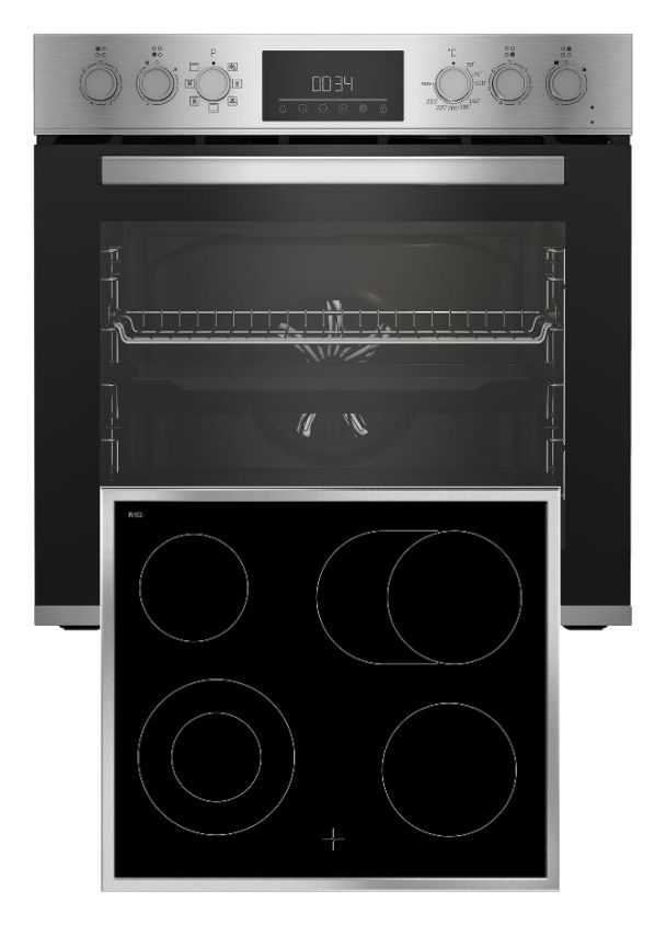 BBUM12321X Herdset groß mit 60 cm Glaskeramik Kochfeld 