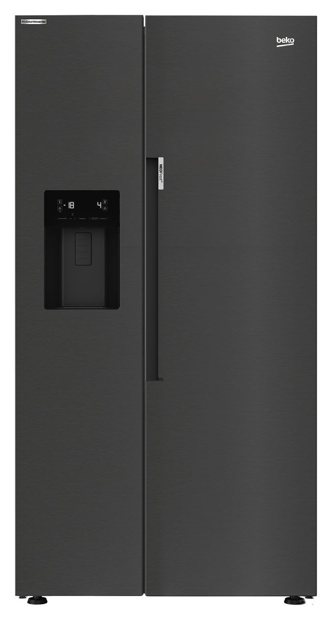 GN162341XBRN Side-by-Side Kühl-/ Gefrierkombination 368 l / 203 l 326 kWh NoFrost 1790 mm x 910 mm  (Schwarz) 