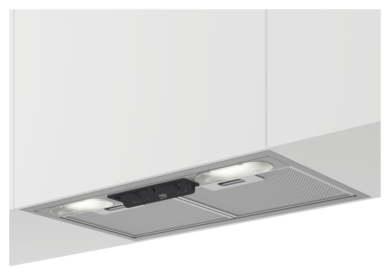 HNU51311SH Abluft/Umluft Dunstabzugshaube/Esse Einbau 524 mm (Silber) 