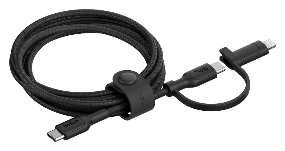 BoostCharge Pro 0,48 Gbit/s Rundkabel USB C auf USB C/Lightning Männlich bis 60 W 1,5 m  (Schwarz) 