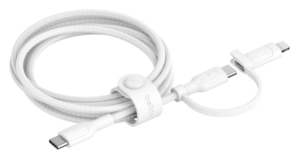 BoostCharge Pro 0,48 Gbit/s Rundkabel USB C auf USB C/Lightning Männlich bis 60 W 1,5 m  (Weiß) 