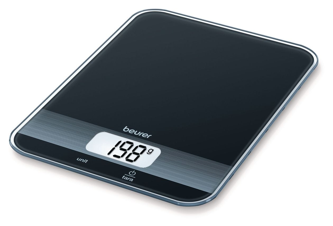 KS19 Elektronische Küchenwaage bis 5 kg Genauigkeit 1 g  (Schwarz) 