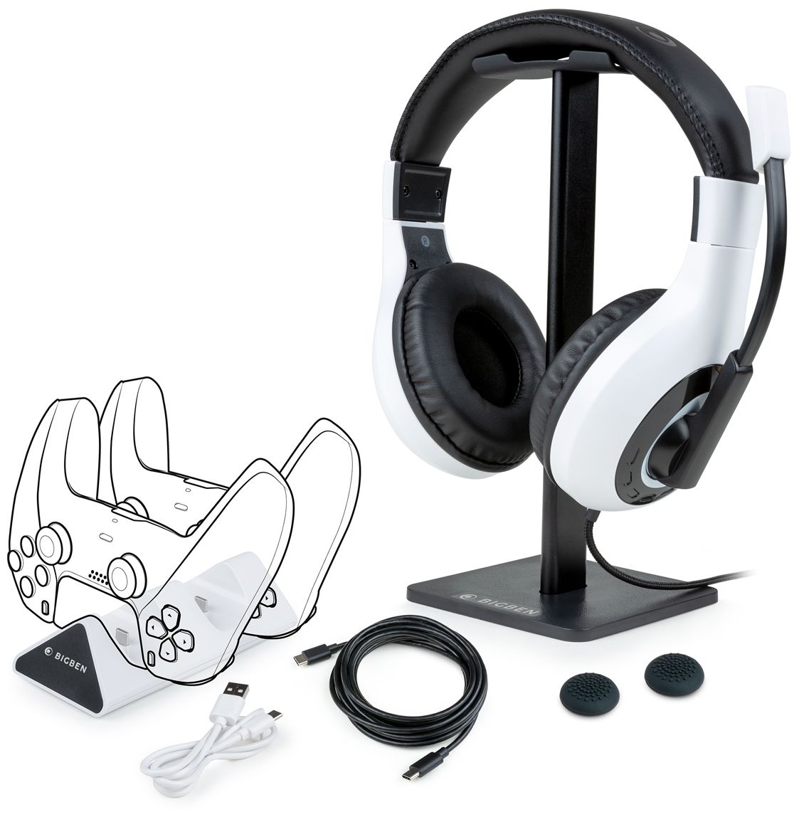 PS5PACK1 Gaming Kopfhörer PS5 Kabelgebunden (Weiß) 