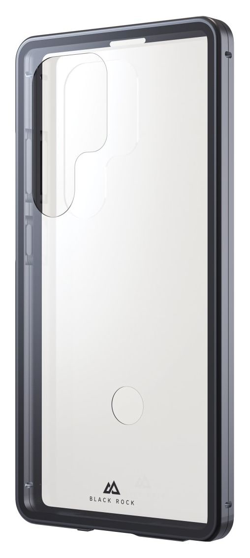 360 Grad Glass Cover für Samsung Galaxy S25 Ultra  (Schwarz/Transparent) 