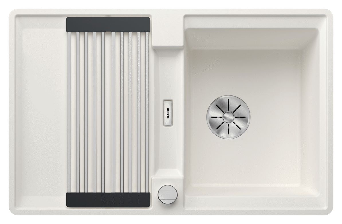 ADIRA 45 S-F Flächenbündige Spüle für 45 cm Unterschrank Silgranit 1 Becken  (Weiß) 