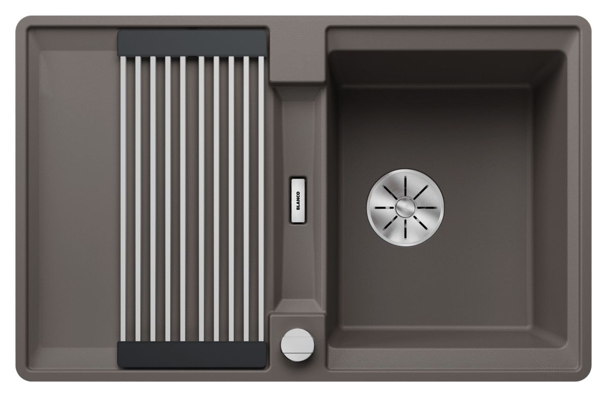 ADIRA 45 S-F Flächenbündige Spüle für 45 cm Unterschrank Silgranit 1 Becken  (Grau) 
