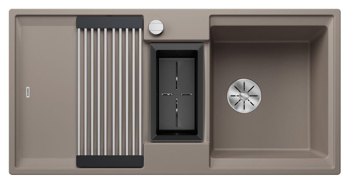 ADIRA 6 S Einbauspüle für 60 cm Unterschrank Silgranit 2 Becken  (Braun) 