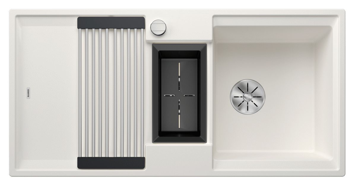 ADIRA 6 S Einbauspüle für 60 cm Unterschrank Silgranit 2 Becken  (Weiß) 
