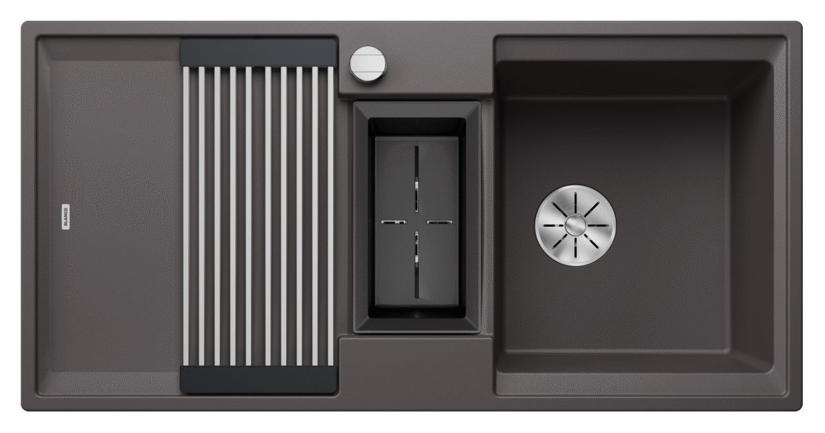 ADIRA 6 S Einbauspüle für 60 cm Unterschrank Silgranit 2 Becken  (Grau) 