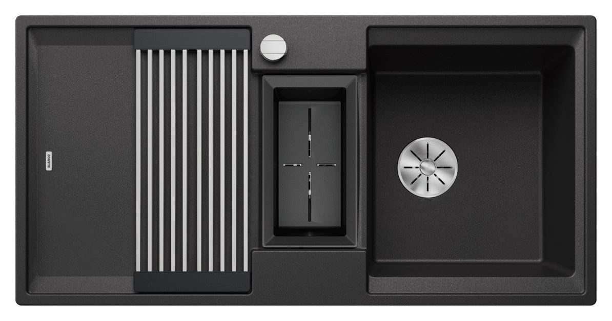 ADIRA 6 S Einbauspüle für 60 cm Unterschrank Silgranit 2 Becken  (Anthrazit) 
