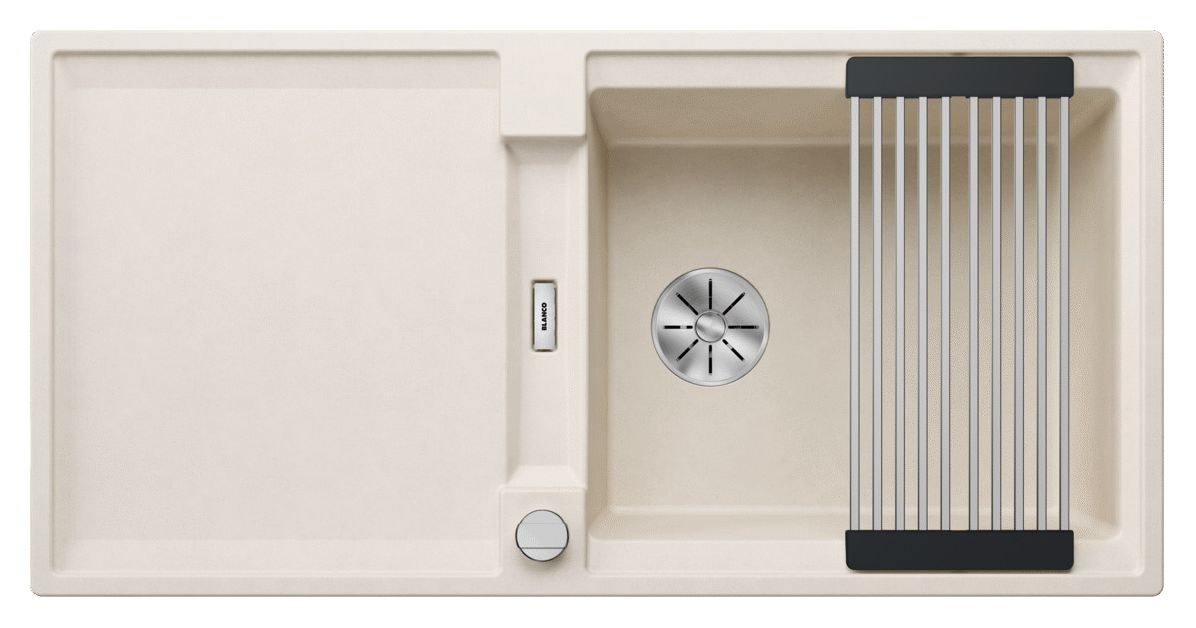 ADIRA XL 6 S-F Flächenbündige Spüle für 60 cm Unterschrank Silgranit 1 Becken  (Weiß) 