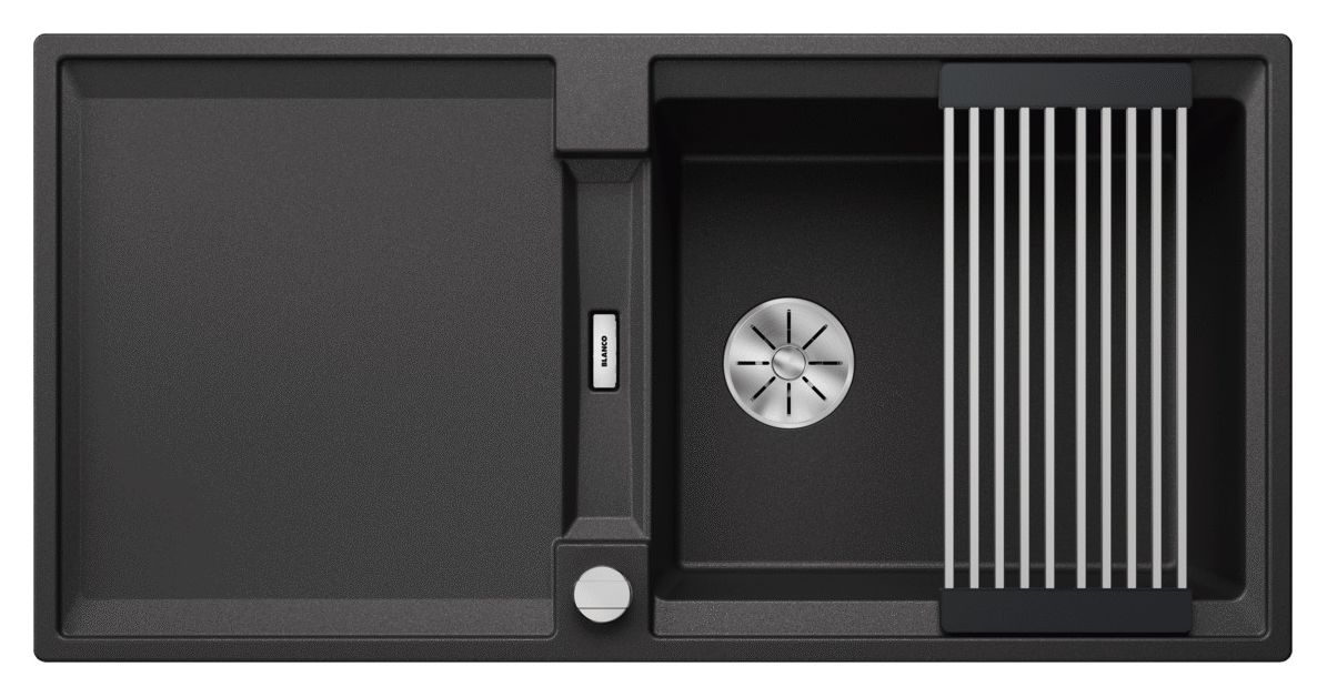 ADIRA XL 6 S-F Flächenbündige Spüle für 60 cm Unterschrank Silgranit 1 Becken  (Anthrazit) 