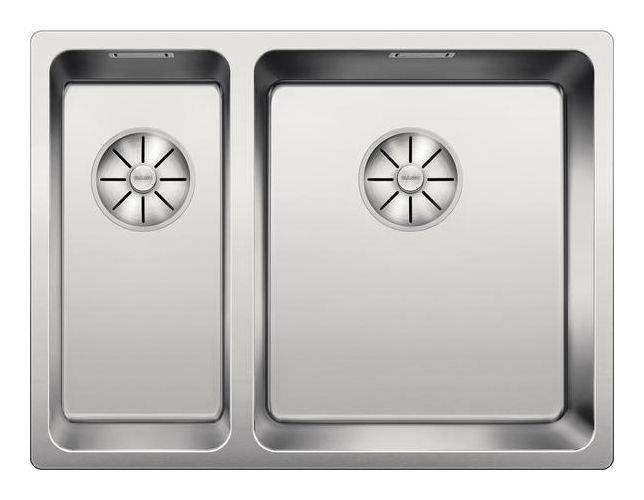 ANDANO 340/180-IF Flächenbündige Spüle für 60 cm Unterschrank Edelstahl 2 Becken  (Edelstahl) 