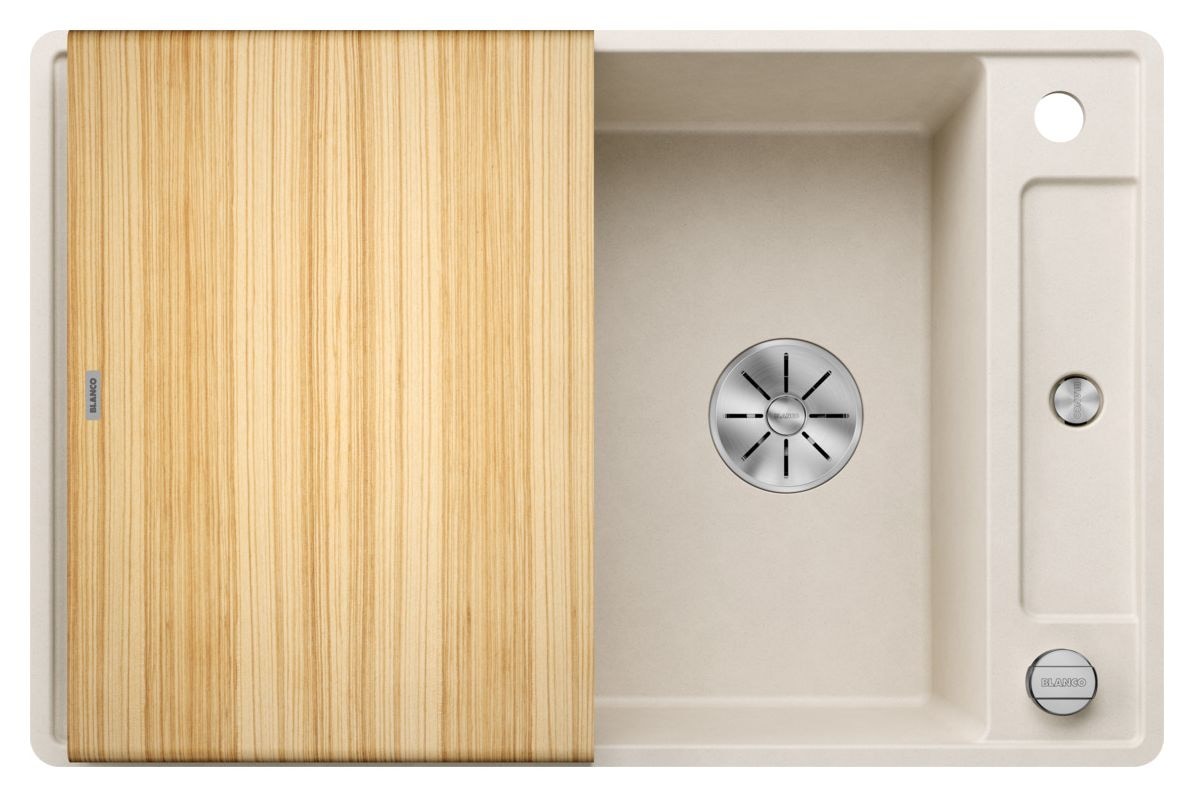 AXIA III 45 S-F Flächenbündige Spüle für 45 cm Unterschrank Silgranit 2 Becken  (Weiß) 