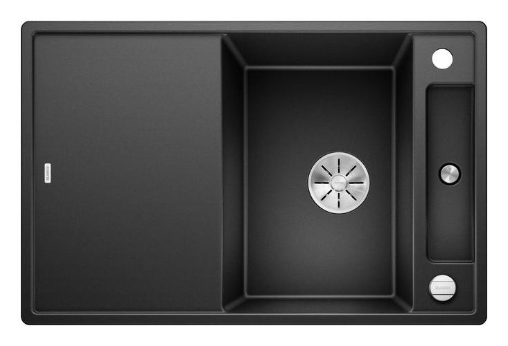 AXIA III 45 S mit Ablauffernbedienung Einbauspüle für 45 cm Unterschrank Silgranit 2 Becken  (Anthrazit) 