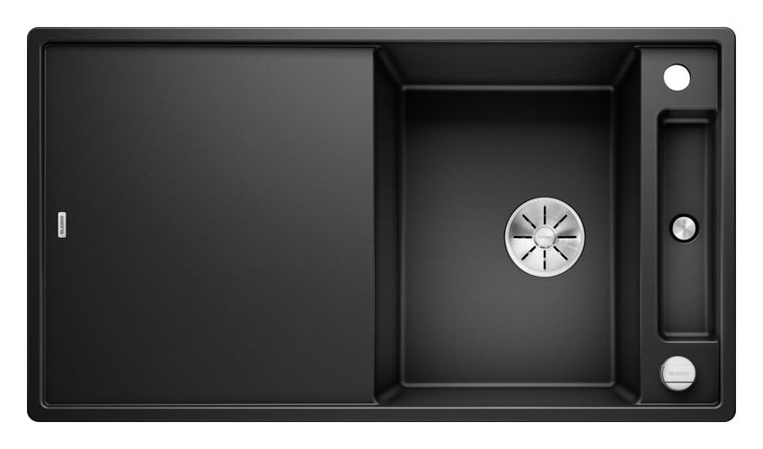 AXIA III 5 S Einbauspüle für 50 cm Unterschrank Silgranit 2 Becken  (Schwarz) 