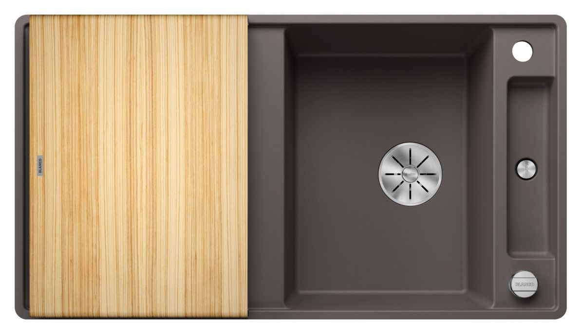 AXIA III 5 S-F Flächenbündige Spüle für 50 cm Unterschrank Silgranit 2 Becken  (Grau) 