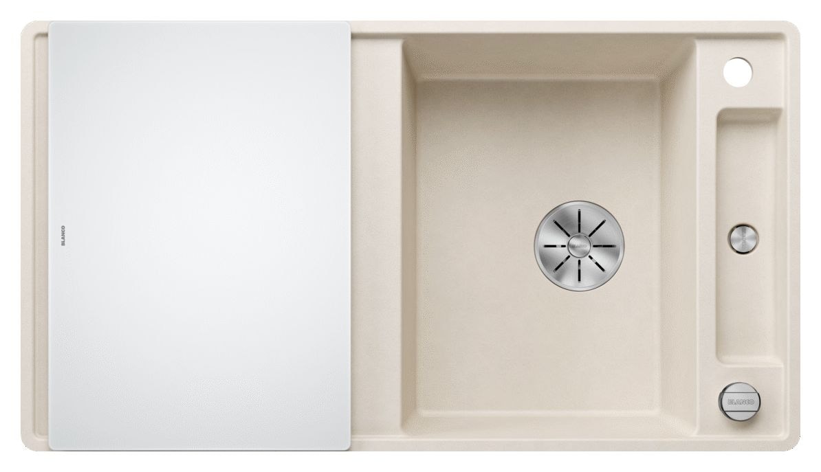 AXIA III 5 S-F Flächenbündige Spüle für 50 cm Unterschrank Silgranit 2 Becken  (Weiß) 