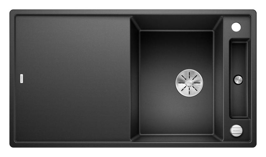 AXIA III 5 S mit Ablauffernbedienung Einbauspüle für 50 cm Unterschrank Silgranit 2 Becken  (Anthrazit) 