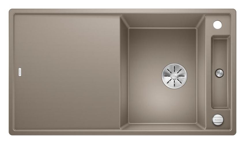 AXIA III 5 S mit Ablauffernbedienung Einbauspüle für 50 cm Unterschrank Silgranit 2 Becken  (Beige) 