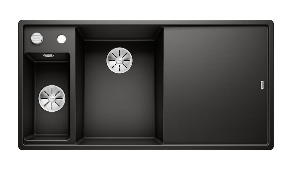 AXIA III 6 S Einbauspüle für 60 cm Unterschrank Silgranit 2 Becken  (Schwarz) 