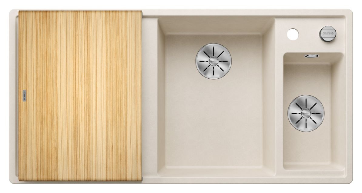 AXIA III 6 S Einbauspüle für 60 cm Unterschrank Silgranit 2 Becken  (Weiß) 