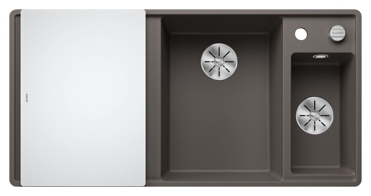AXIA III 6 S-F Flächenbündige Spüle für 60 cm Unterschrank Silgranit 2 Becken  (Grau) 