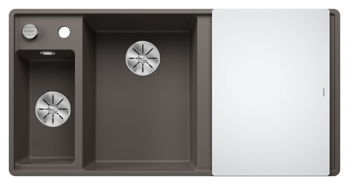 AXIA III 6 S-F Flächenbündige Spüle für 60 cm Unterschrank Silgranit 2 Becken  (Grau) 