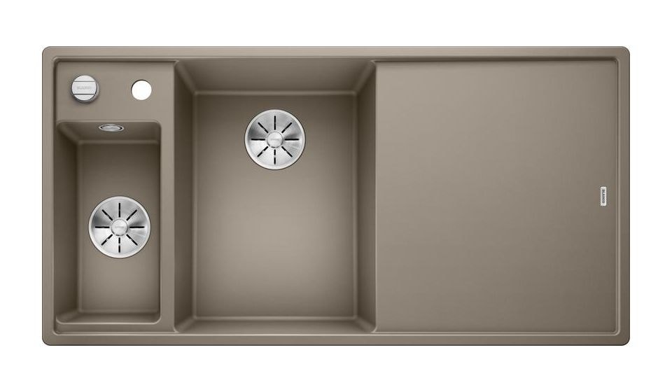 AXIA III 6 S mit Ablauffernbedienung Einbauspüle für 60 cm Unterschrank Silgranit 2 Becken  (Beige) 