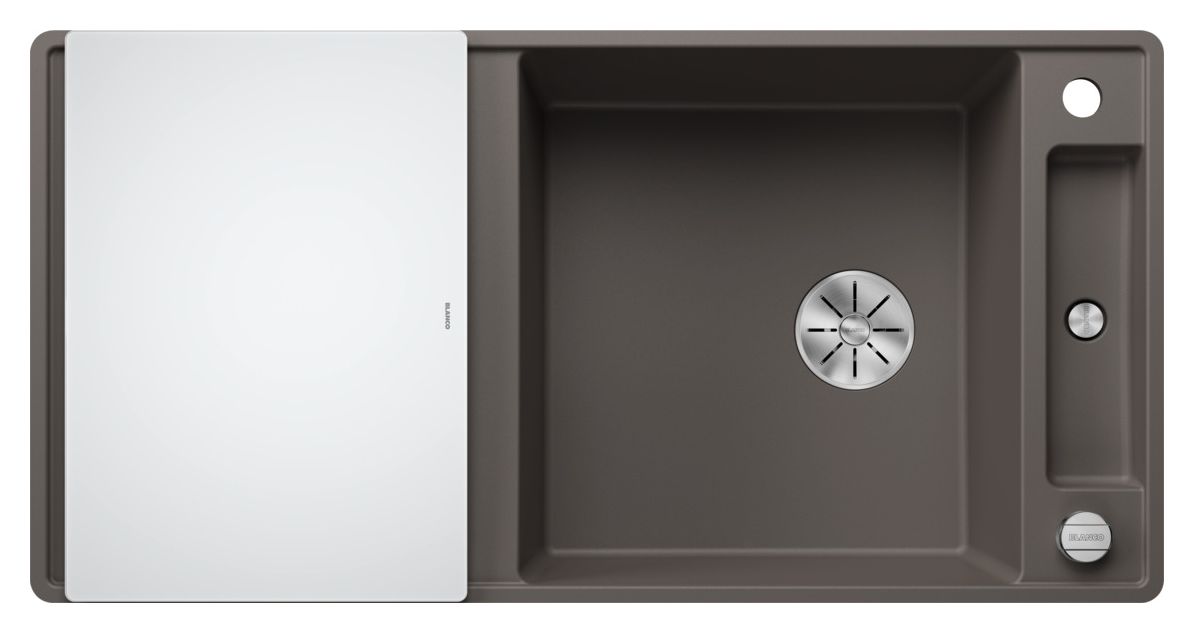 AXIA III XL 6 S-F Flächenbündige Spüle für 60 cm Unterschrank Silgranit 2 Becken  (Grau) 