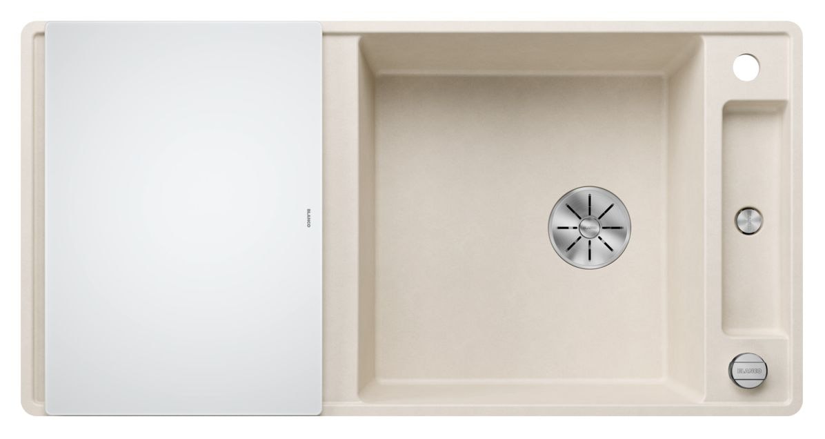 AXIA III XL 6 S-F Flächenbündige Spüle für 60 cm Unterschrank Silgranit 2 Becken  (Weiß) 