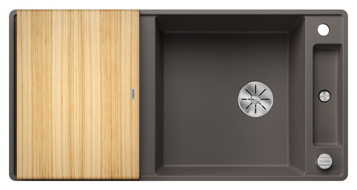 AXIA III XL 6 S-F Flächenbündige Spüle für 60 cm Unterschrank Silgranit 2 Becken  (Grau) 