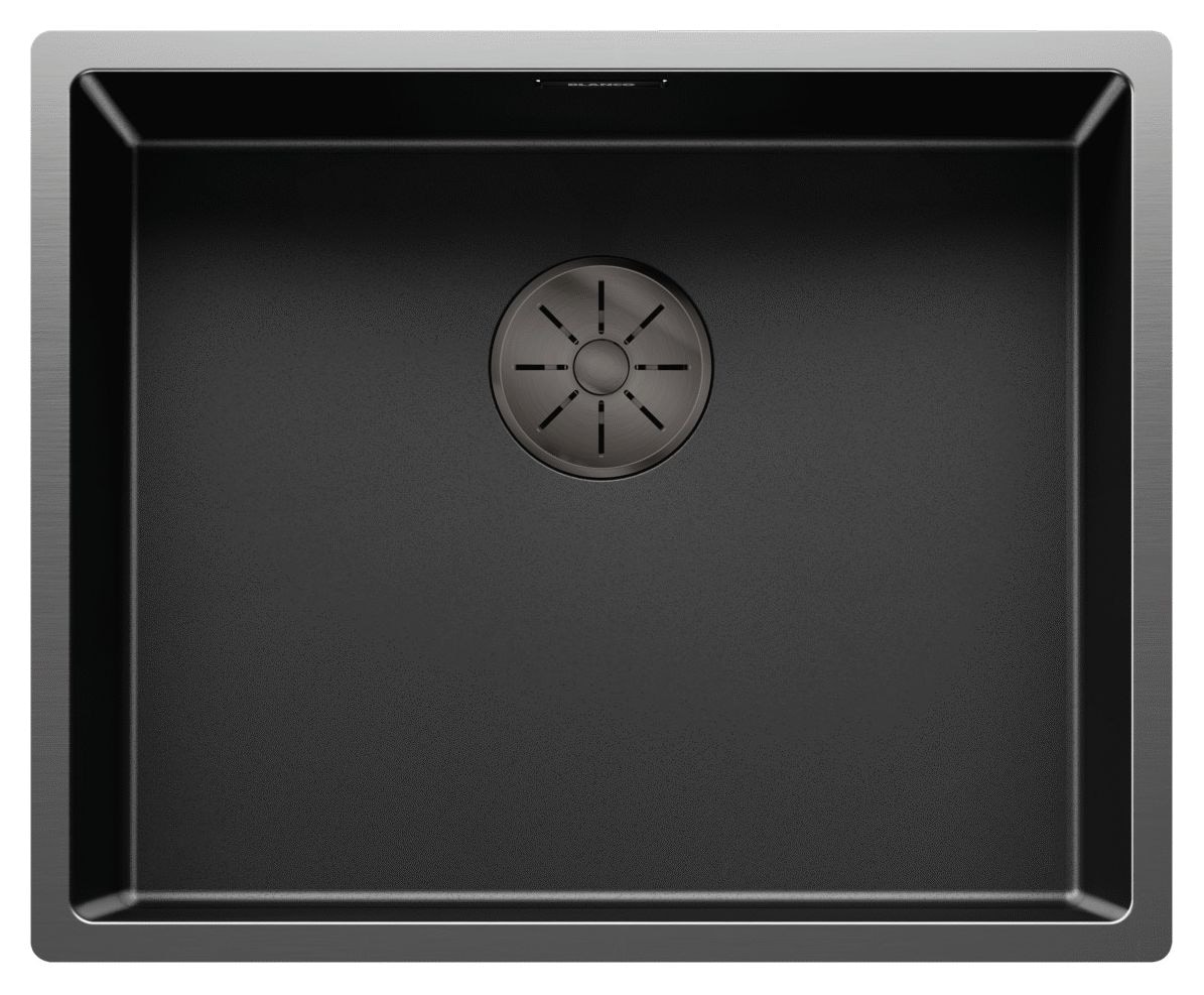CLARON 500-U Dark Steel Edition Unterbauspüle für 60 cm Unterschrank Edelstahl 1 Becken  (Schwarz) 