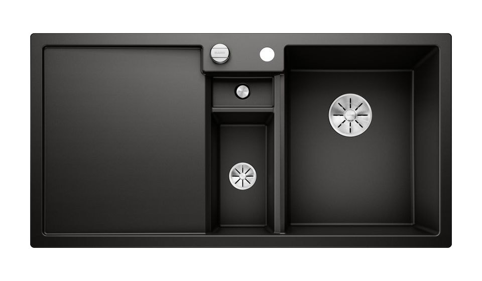 COLLECTIS 6 S Einbauspüle für 60 cm Unterschrank Silgranit 3 Becken  (Schwarz) 