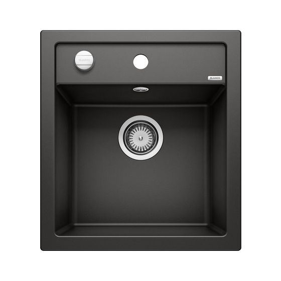 DALAGO 45, SILGRANIT, schwarz, mit Ablauffernbedienung, keine Beckenlage, 450 mm Untermaß 
