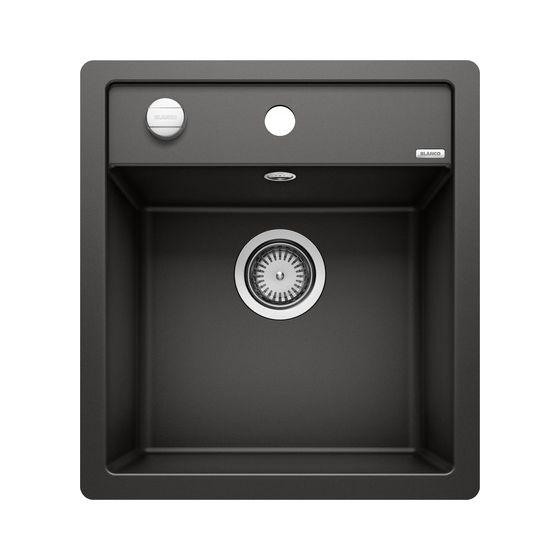 DALAGO 45-F, SILGRANIT, schwarz, mit Ablauffernbedienung, keine Beckenlage, 450 mm Untermaß 