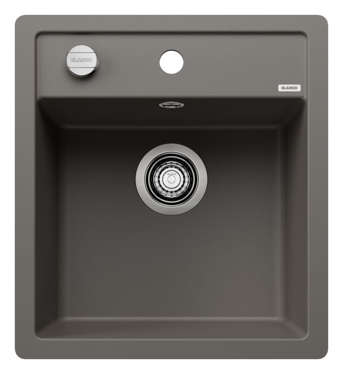 DALAGO 45-F Flächenbündige Spüle für 45 cm Unterschrank Silgranit 1 Becken  (Grau) 