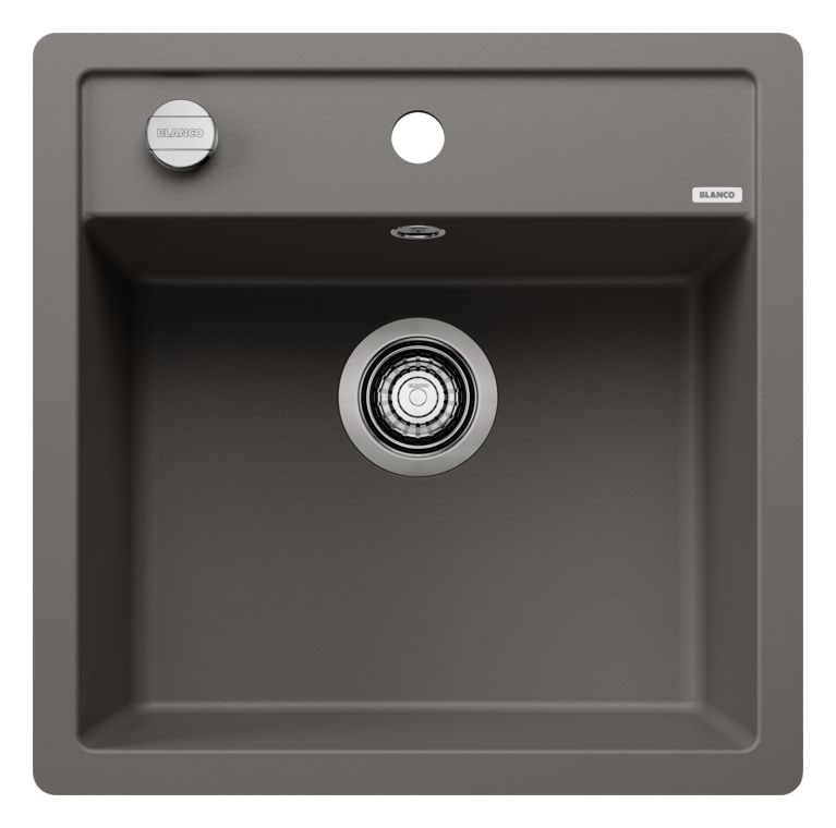 DALAGO 5-F Flächenbündige Spüle für 50 cm Unterschrank Silgranit 1 Becken  (Grau) 
