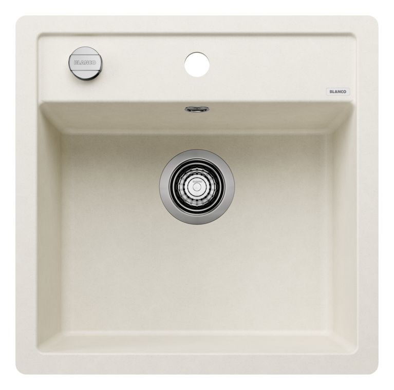 DALAGO 5-F Flächenbündige Spüle für 50 cm Unterschrank Silgranit 1 Becken  (Weiß) 