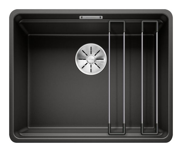 ETAGON 500-F Flächenbündige Spüle für 60 cm Unterschrank Silgranit 1 Becken  (Schwarz) 